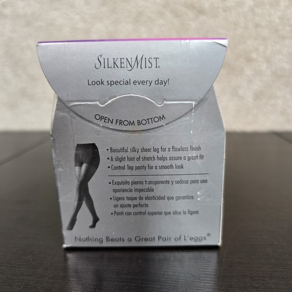 L'eggs Pantyhose Control Top SILKEN MIST SOFT BROWN Size B 20211 Sheer Toe New - Picture 4 of 5